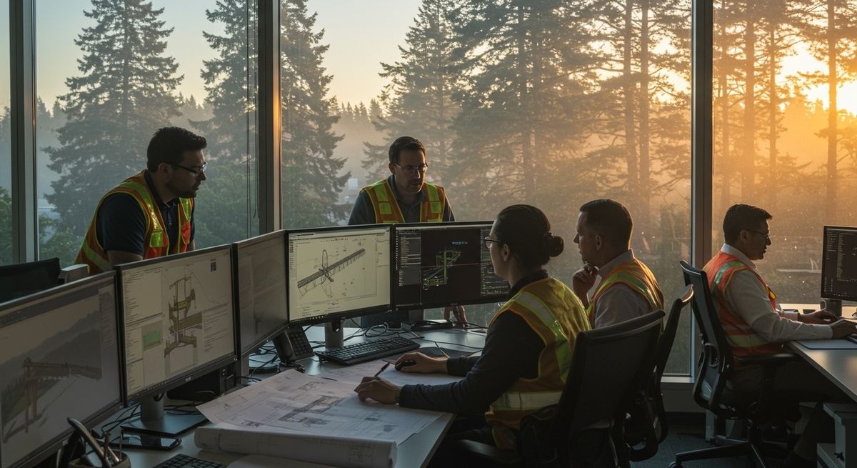 Engineering professionals working in their field